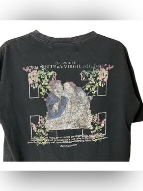 Off-White c/o Virgil Abloh Men’s M Golden Ratio Arrows Floral Graphic Black Tee